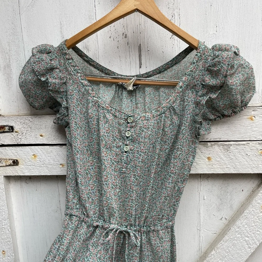 70s Vintage made in USA prairie midi dress - Picture 4 of 5